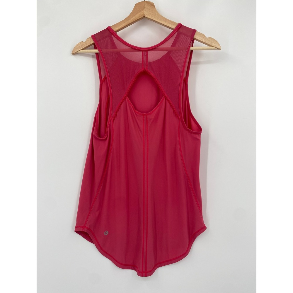 Lululemon Tank Top Women 4 Pink Mesh Back Sleeveless Activewear